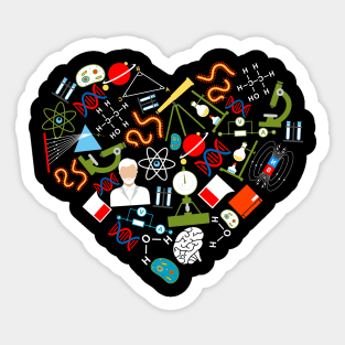 Chemistry heart love chemist science teacher Sticker